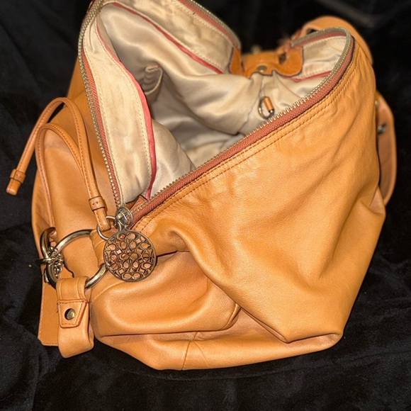 Coach Orange/Tan Leather Shoulder Bag - Picture 12 of 16